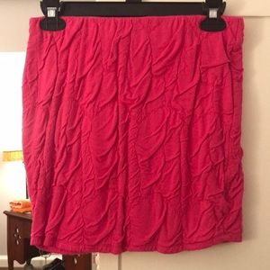 Pink ruffled mini skirt